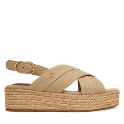 Tommy Hilfiger Espadrile Tommy Hilfiger Denim Espadrille Platform Sandal FW0FW08669 Bej