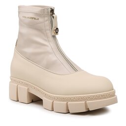 KARL LAGERFELD Botki KARL LAGERFELD KL43260 Cream Lthr