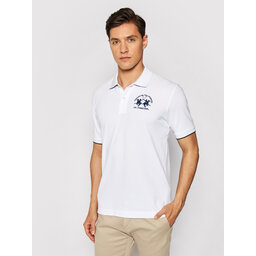 La Martina La Martina Polo marškinėliai CCMP01 PK001 Balta Regular Fit