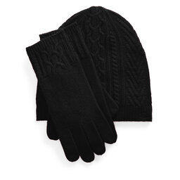 LAUREN RALPH LAUREN Sada čepice, šála a rukavice LAUREN RALPH LAUREN 454960056002 Černá