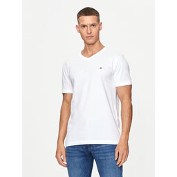 Gant Gant Marškinėliai Shield 2003186 Balta Slim Fit