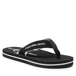 Calvin Klein Jeans Šlepetės per pirštą Calvin Klein Jeans Logo Print Flip Flop V3B8-80155-0058 M Black 999