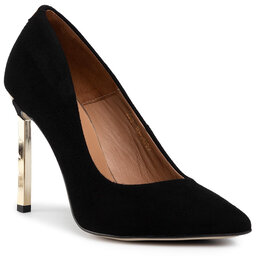 R.Polański Stilettos R.Polański 0808 Czarny Zamsz Złoty