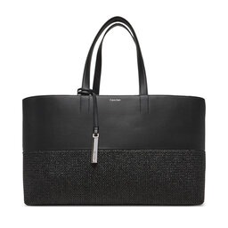 Calvin Klein Torbica Calvin Klein Ck Mixmedia Shopper_Raffia K60K613167 Crna