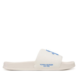 Tommy Hilfiger Pantoletten Tommy Hilfiger Logo Embroidery Canvas Pool Slides FM0FM05858 Weiß