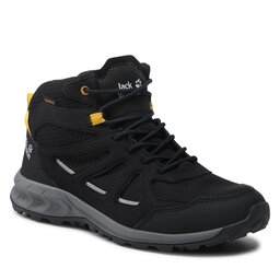 Jack Wolfskin Bakancs Jack Wolfskin Woodland 2 Texapore Mid M 4051261 6055 Black/Burly Yellow Xt