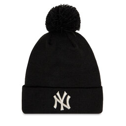 New Era Czapka New Era Wmns Metallic Pom Beanie Nyy 60364282 Czarny