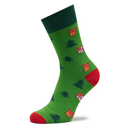 Funny Socks Hohe Unisex-Socken Funny Socks Green Santa Claus SM1/36 Grün