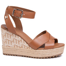 

Еспадрильї Tommy Hilfiger Th Raffia High Wedge Sandal FW0FW04842 Summer Cognac GU9, Коричневий