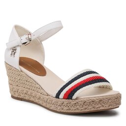 Tommy Hilfiger Espadrillos Tommy Hilfiger Mid Wedge Corporate FW0FW07078 Ecru YBL