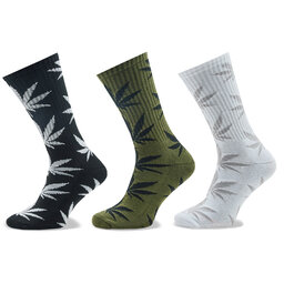 HUF Комплект 3 чифта дълги чорапи мъжки HUF SK00738 Black/White/Olive