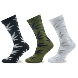 HUF Set od 3 para muških visokih čarapa HUF SK00738 Black/White/Olive