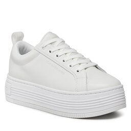Calvin Klein Jeans Sneakersy Calvin Klein Jeans Bold Flatf Low Laceup Lth In Lum YW0YW01309 Triple Bright White 0K4