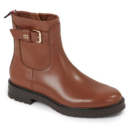 Tommy Hilfiger Bottines Tommy Hilfiger Thermo Leather Belt Bootie FW0FW07479 Natural Cognac GTU