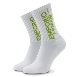 

Набір 2 пар високих чоловічих шкарпеток Emporio Armani 303122 2F328 00911 Bianco/Nero, Кольоровий