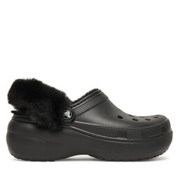 Crocs Pantoletten Crocs Classic Platform Fuzz Lined Clog 212854 Schwarz