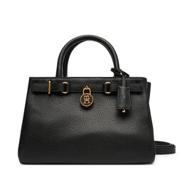 Tommy Hilfiger Borsetta Tommy Hilfiger American Icon Mini Tote Leather AW0AW17926 Nero