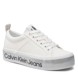 Calvin Klein Jeans Сникърси Calvin Klein Jeans Flatform Vulcanized 3 YW0YW00491 Bright White YAF