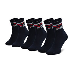 Fila 3 pár uniszex hosszú szárú zokni Fila Calza Quarter F9398 Navy 321