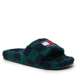 Tommy Jeans Bačkory Tommy Jeans Flag Slipper EM0EM01097 Dark Turf Green L6O