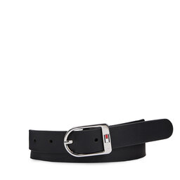 Tommy Hilfiger Dámský pásek Tommy Hilfiger Essential Flag Silver 2.5 AW0AW15380 Black BDS