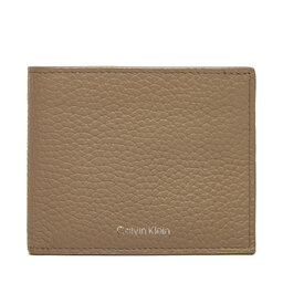 Calvin Klein Portfel męski Calvin Klein Ck Leather Billfold W Zip Coin LV04D1028G Beżowy