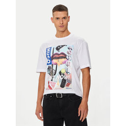 HUGO Hugo Marškinėliai Narcado 50513316 Balta Relaxed Fit