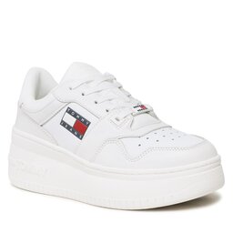 Tommy Jeans Laisvalaikio batai Tommy Jeans Retro Basket Flatf EN0EN02086 White 0K4