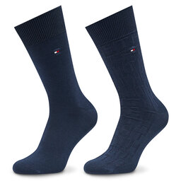 Tommy Hilfiger 2 pár hosszú szárú férfi zokni Tommy Hilfiger 701222634 Navy 002