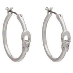 Coach Naušnice Coach Signature Hoop Earrings 37408160RHO030 Stříbrná