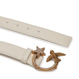 

Жіночий ремінь Pinko Love Berry H3 Belt 100125 A111 Bianco Seta/Antique Gold Z14Q, Écru
