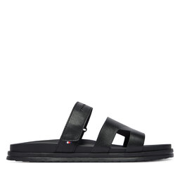 Tommy Hilfiger Pantoletten Tommy Hilfiger Adjustable Premium Lth Sandal FM0FM05773 Schwarz