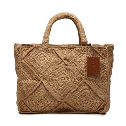 Manebi Handtasche Manebi Sunset Bag Large V 2.2 AC Tan Crochet