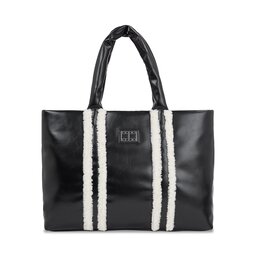 Tommy Jeans Kabelka Tommy Jeans Tjw Cosy Up Med Tote Sherpa AW0AW15397 Black Sherpa BDS