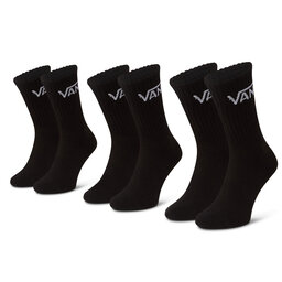 Vans Σετ 3 ζευγάρια ψηλές κάλτσες unisex Vans Mn Classic Crew VN000XRZ Black BLK1
