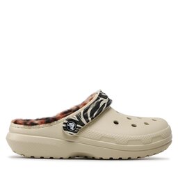 Шльопанці Crocs Classiclined Animalremixclog 207842 Bone/Multi Animal, Бежевий