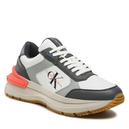 Calvin Klein Jeans Сникърси Calvin Klein Jeans Chunky Runn Laceup Low Leather YM0YM00521 Mercury Grey/Navy 0I0