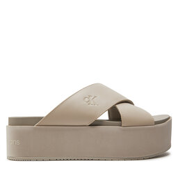 Calvin Klein Jeans Şlapi Calvin Klein Jeans Flatform Cross Mg Uc YW0YW01349 Bej