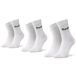 Reebok 3 pares de calcetines altos unisex Reebok Act Core Mid Crew Sock 3P GH0332 White