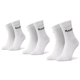 Reebok Комплект 3 чифта дълги чорапи мъжки Reebok Act Core Mid Crew Sock 3P GH0332 White