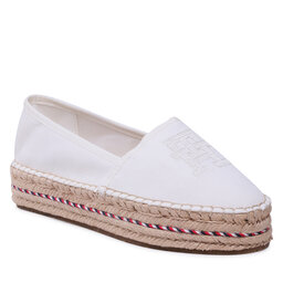 Tommy Hilfiger Espadrillos Tommy Hilfiger Embroidered Flatform FW0FW07014 Ecru YBL