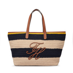 Tommy Hilfiger Handtasche Tommy Hilfiger Th Nautical Tote Crochet Str AW0AW18816 Bunt