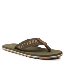 Tommy Hilfiger Flip flop Tommy Hilfiger Print Beach Sandal FM0FM04618 Faded Military RBU