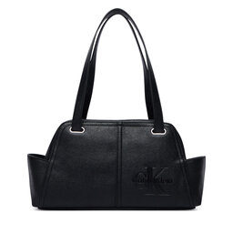 Calvin Klein Handtasche Calvin Klein Pockets Monologo Shoulder Bag LV04F3688G Schwarz
