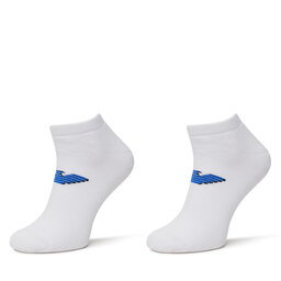 Emporio Armani Sada 2 párů pánských nízkých ponožek Emporio Armani EM000538 AF12299 M0082 Bílá