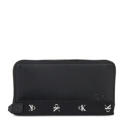Calvin Klein Jeans Damen Geldbörse Calvin Klein Jeans Ultralight Za W/Wristlet Pu K60K610705 Black Black 01H