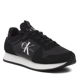 Calvin Klein Jeans Laisvalaikio batai Calvin Klein Jeans Runner Sock Laceup Ny-Lth W YW0YW00840 Black 01H