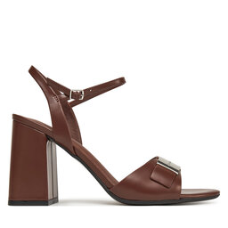 Calvin Klein Sandały Calvin Klein Heel Sandal 85 W/Ck Hw - Lth HW0HW02485 Brązowy