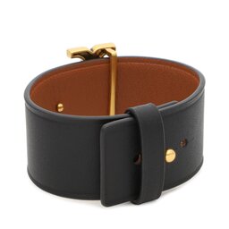 

Браслет Tory Burch Eleanor Leather Bracelet 143767 Antique Brass/Black 961, Чорний