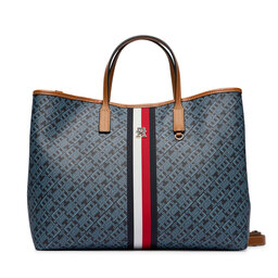 Tommy Hilfiger Handtasche Tommy Hilfiger Th Monoplay Satchel Corp AW0AW19516 Dunkelblau